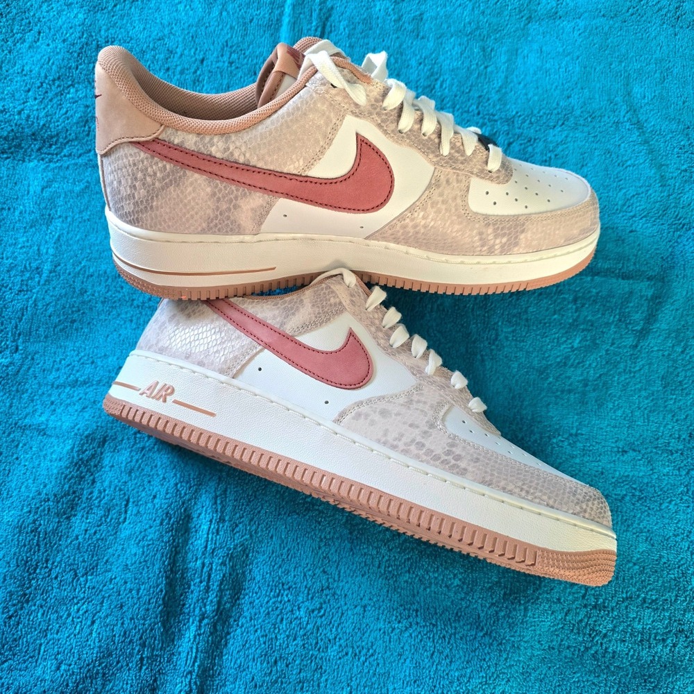 NIB Nike Air Force 1 '07 LV8 Snakeskin Pack/Canyon Rust Sneaker Men's Size 11